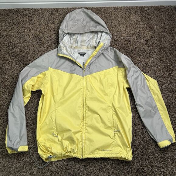 Eddie Bauer WeatherEdge Women's Size XL Windbreaker Jacket Yellow Nylon - Picture 1 of 16